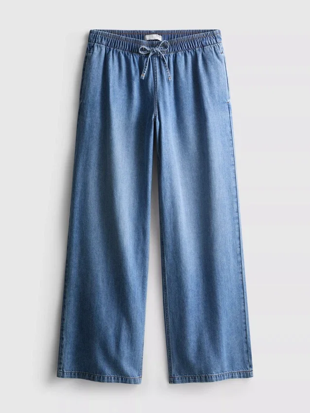 Denim joggingbroek met rechte pijpen