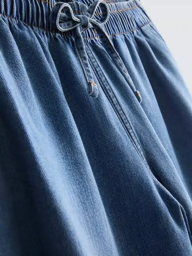 Denim joggingbroek met rechte pijpen