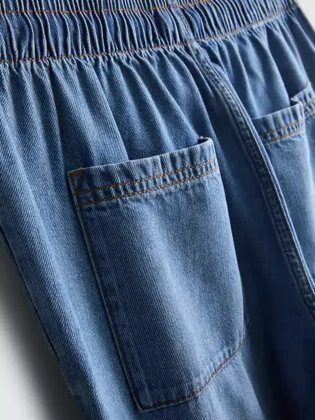 Denim joggingbroek met rechte pijpen
