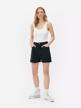 Denim mom-shorts