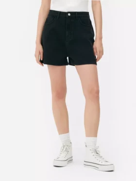 Denim mom-shorts
