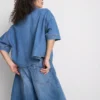 Denim shirt met korte mouwen