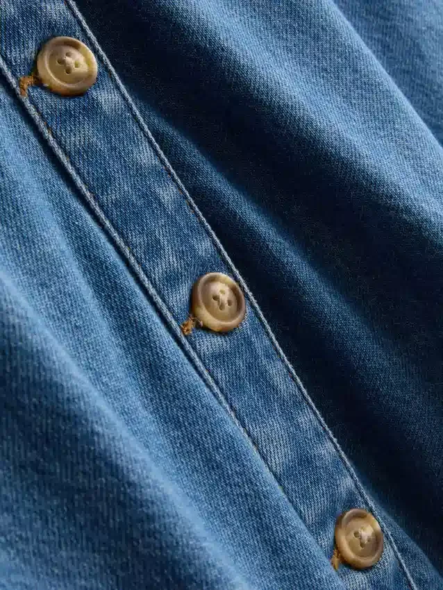 Denim shirt met korte mouwen