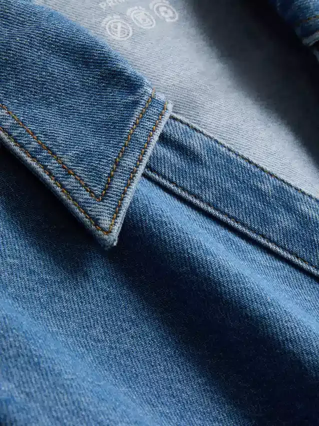 Denim shirt met korte mouwen