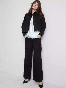 Denimjasje met katoenen opgestikte zak
