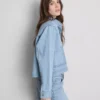 Denimjasje met katoenen opgestikte zak