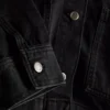 Denimjasje met katoenen opgestikte zak