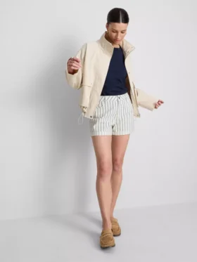 Denimshort met middelhoge taille en omgeslagen zoom