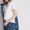 Denimshort met middelhoge taille en omgeslagen zoom