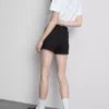 Denimshort met middelhoge taille en omgeslagen zoom