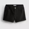 Denimshort met middelhoge taille en omgeslagen zoom