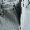 Denimshort met middelhoge taille en omgeslagen zoom