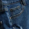 Denimshort met middelhoge taille en omgeslagen zoom