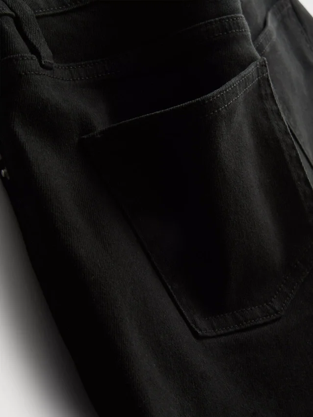 Denimshort met middelhoge taille en omgeslagen zoom