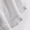 Denimshort met ruches aan de zoom