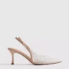 Diamanta slingback-hakken met imitatieparels