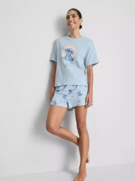 Disney's Stitch katoenen pyjama met korte broek en print