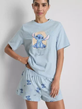 Disney’s Stitch katoenen pyjama met korte broek en print