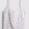 Dobby katoenen pyjama-topje met bloemenprint