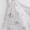 Dobby katoenen pyjama-topje met bloemenprint