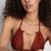 Driehoekige bikinitop met kettingdetail