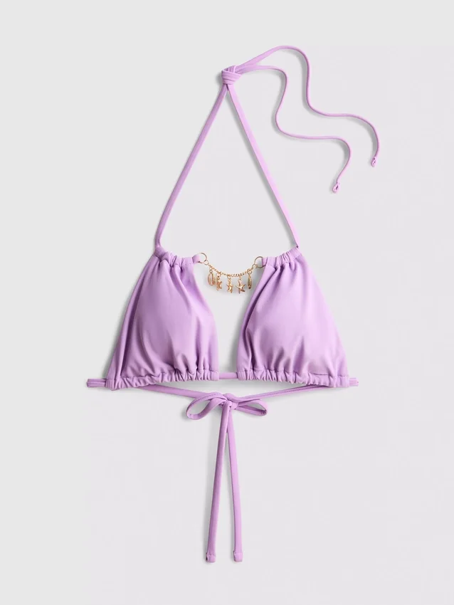 Driehoekige bikinitop met kettingdetail