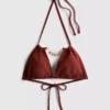 Driehoekige bikinitop met kettingdetail