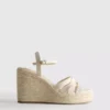 Espadrille-sandalen met sleehak