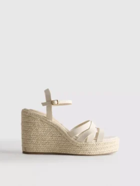 Espadrille-sandalen met sleehak