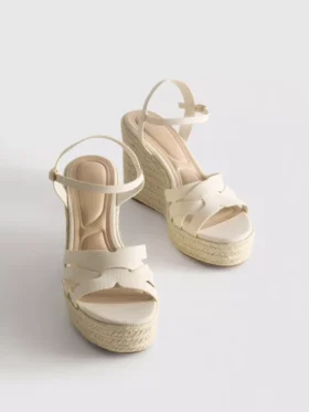 Espadrille-sandalen met sleehak