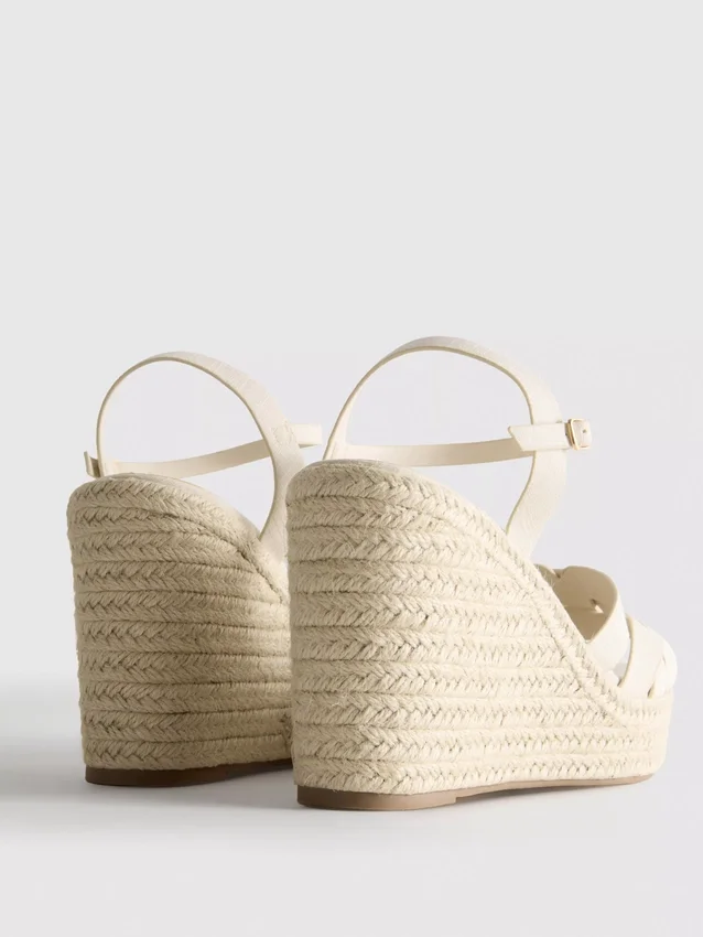 Espadrille-sandalen met sleehak