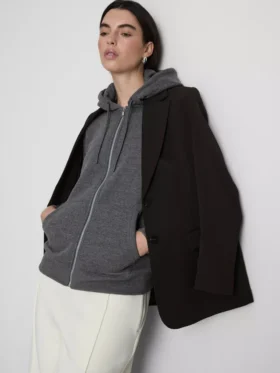 Essential hoodie met doorlopende rits