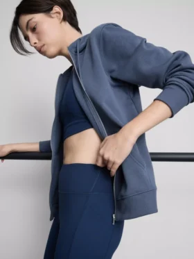 Essential hoodie met doorlopende rits