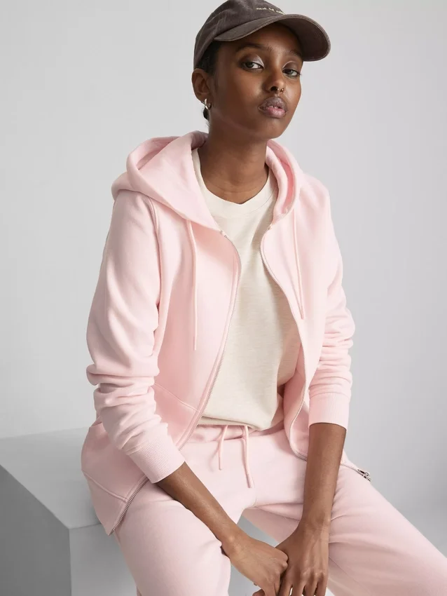 Essential hoodie met doorlopende rits
