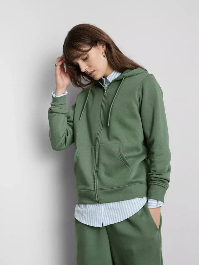 Essential hoodie met doorlopende rits