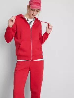 Essential hoodie met doorlopende rits