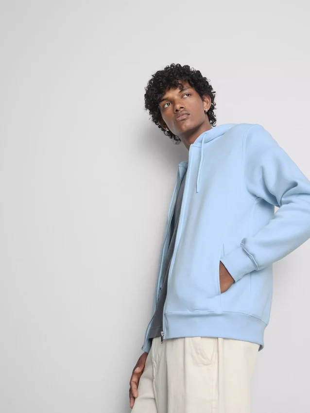 Essential hoodie met doorlopende rits