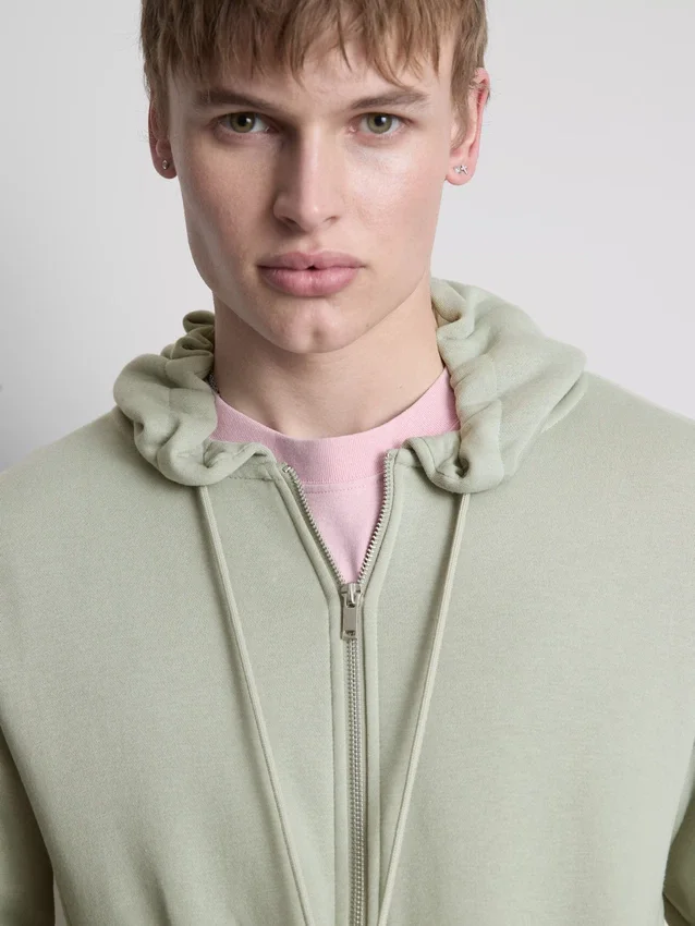 Essential hoodie met doorlopende rits