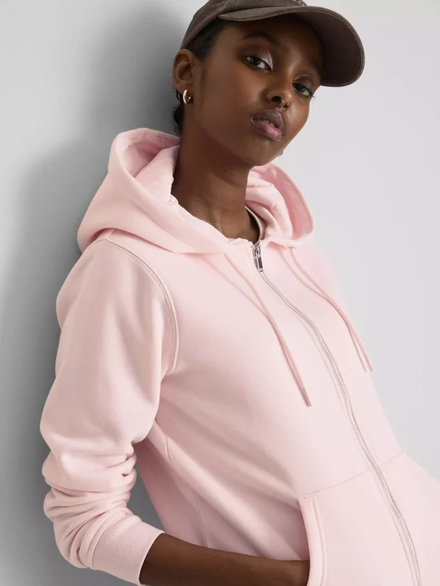 Essential hoodie met doorlopende rits