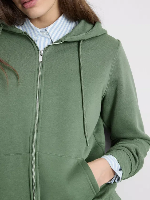 Essential hoodie met doorlopende rits