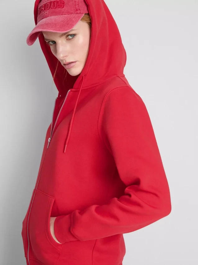 Essential hoodie met doorlopende rits