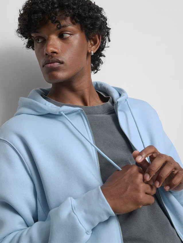 Essential hoodie met doorlopende rits