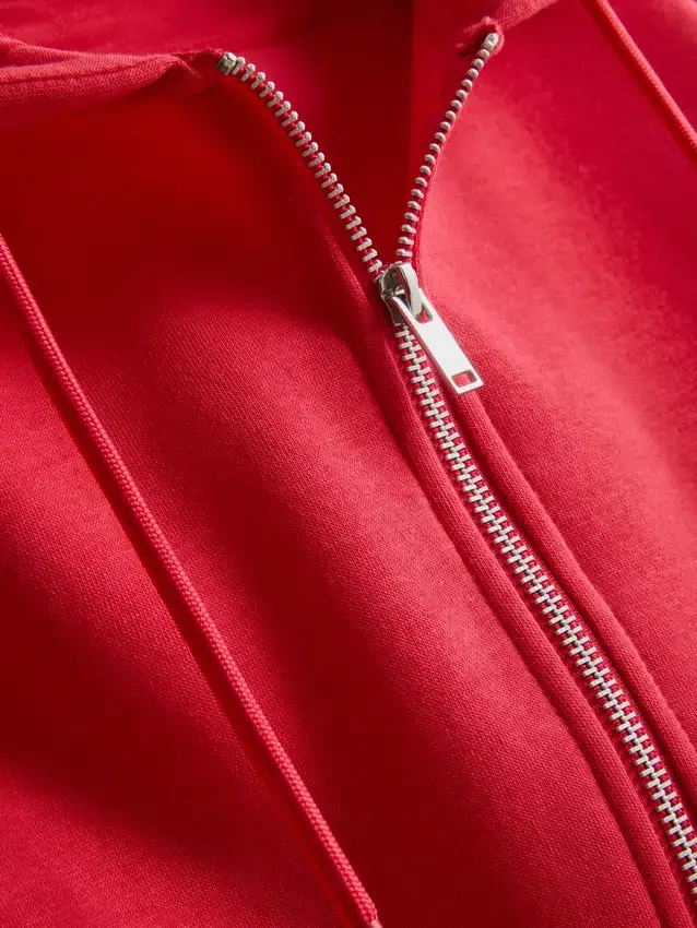 Essential hoodie met doorlopende rits