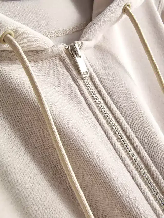 Essential hoodie met doorlopende rits