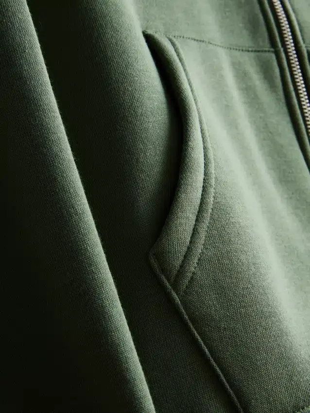 Essential hoodie met doorlopende rits