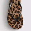 Flatform-teenslippers met luipaardprint