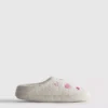 Fleece-pantoffels met hartmotief