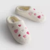 Fleece-pantoffels met hartmotief