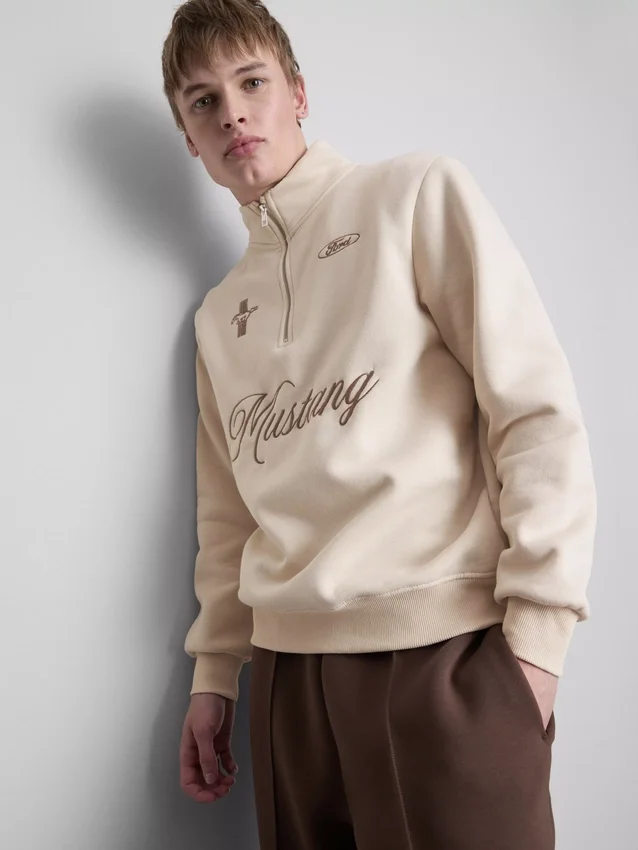 Ford Mustang-sweatshirt met halve rits