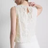 Geborduurde bloemen-tanktop met strik